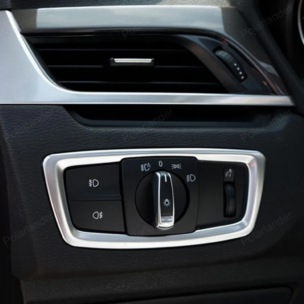 Headlight Switch Button Cover Trim for BMW X1 F48 2016 2017 ABS chrome