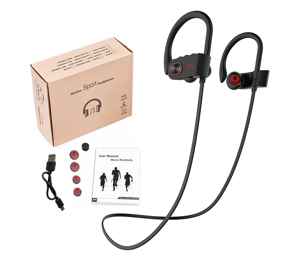 Lasdolod wireless earphones IP67 waterproof bluetooth headphones sport earbuds with mic noise cancelling headset for phone ipone-97