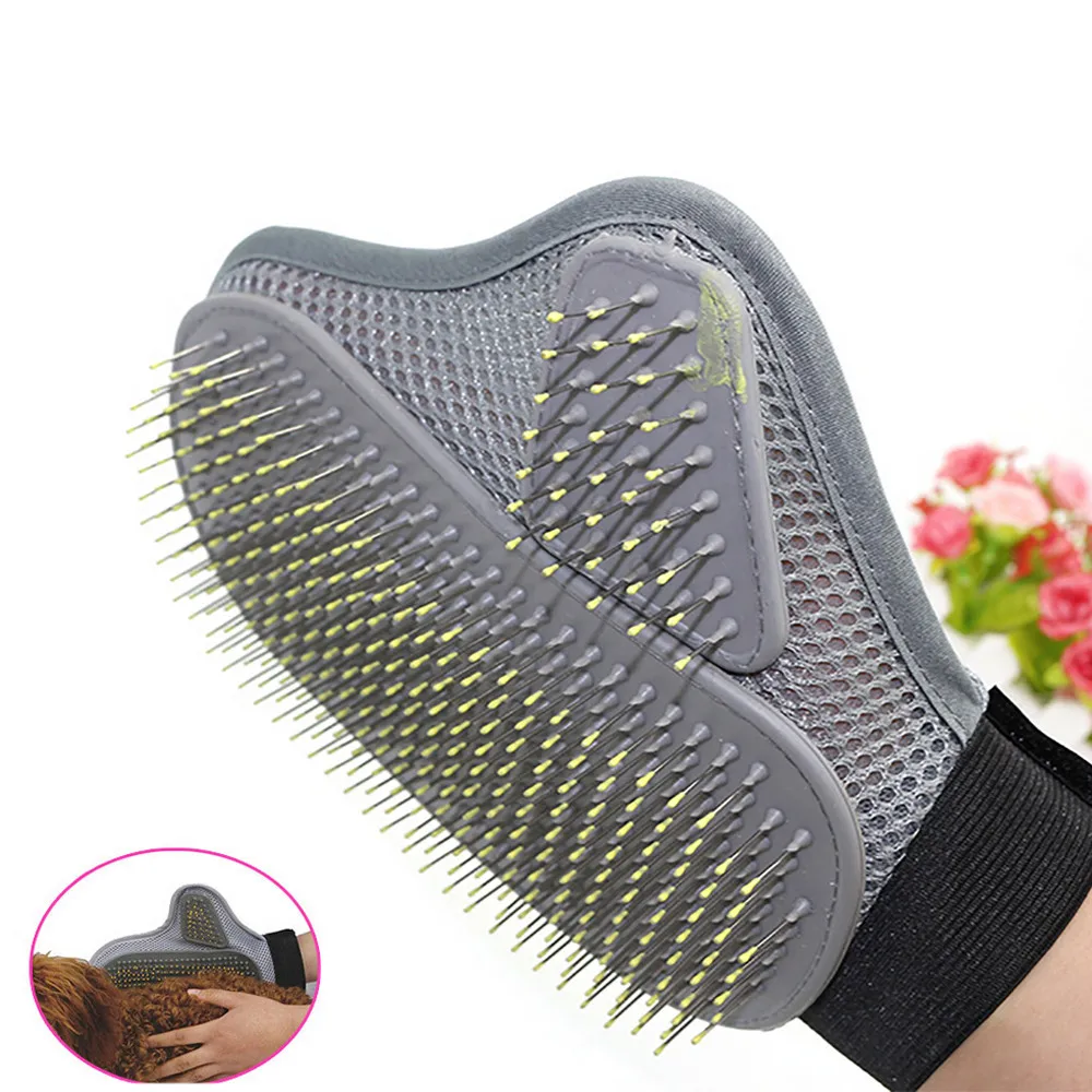 Silicone Pet Grooming Gloves for Deshedding Long Haired Dogs and Cats Suitable for Soft and Comfortable Messaging of Pets