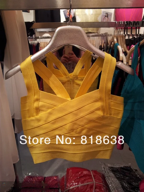 

2016 new ARRIVAL SEXY RED bandage tanks tops V neck straps black short tops white blue baby blue red pink wholesale HL0625