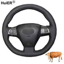 Hand Sewing Car Steering Wheel Cover Top Layer Cow Leather Volant For Toyota Corolla 2011 2012 2013 RAV4 2011 2012 Funda Volante