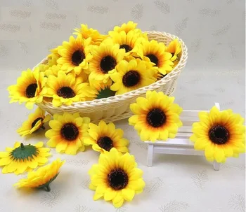 

100pcs 2.8" Sunflower Buds Artificial Silk Flower Heads For Wedding Home Bridal Bouquet Decoration