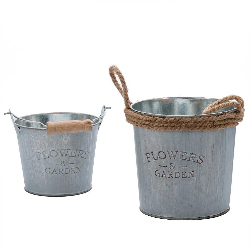 

Creative Vintage Style Metal Iron Flower Garden Shabby Vase Pot Barrel Decor Desktop Flowers Vase for Home Decor