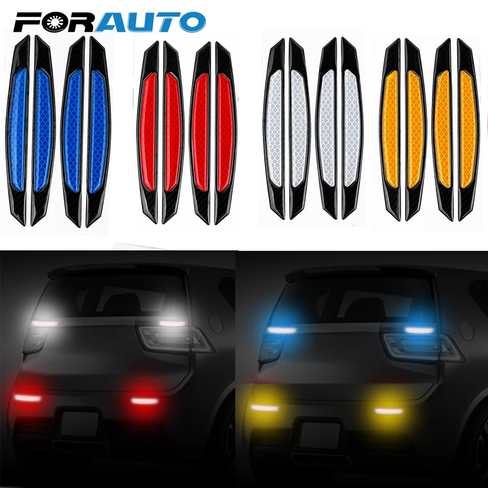 4Pcs Car Stickers Reflective Strips With Anti-Collision Warning