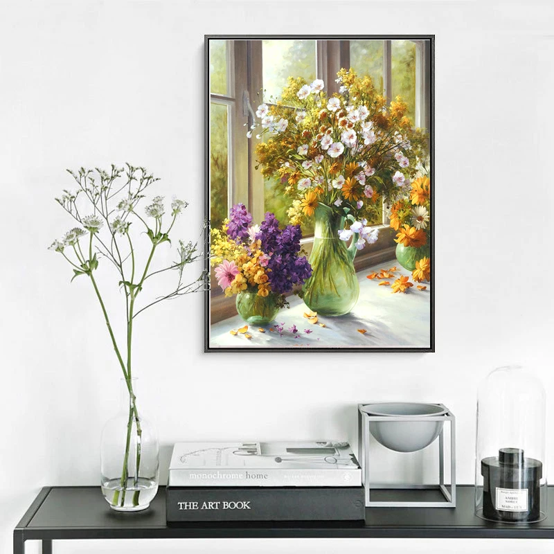 

Modern Oil Paintings Flower Posters and Prints Wall Art Canvas Painting Wall Pictures For Living Room,Bedroom Cuadros Home Decor