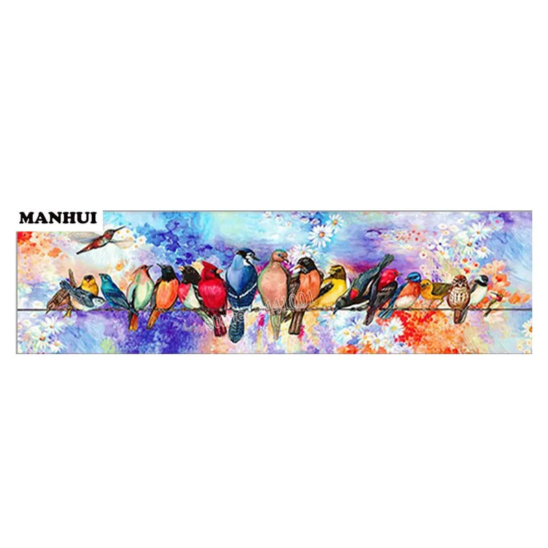 Diy Animal Diamond Cross Stitch Square Diamond Sets Unfinish Decorative Diamond Embroidery Birds Oil Painting BSA133