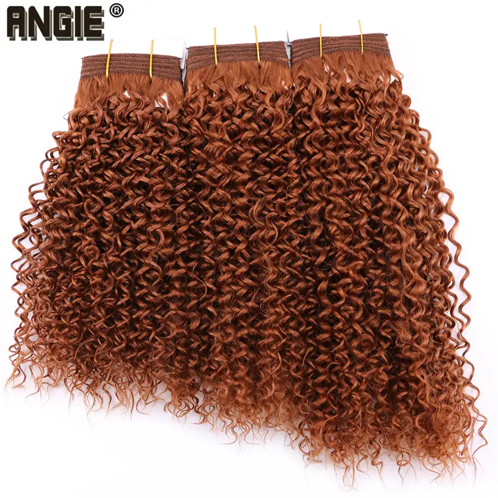 30 Color Brown Kinky Curly Synthetic Hair Extensions Jerry Curly Hair