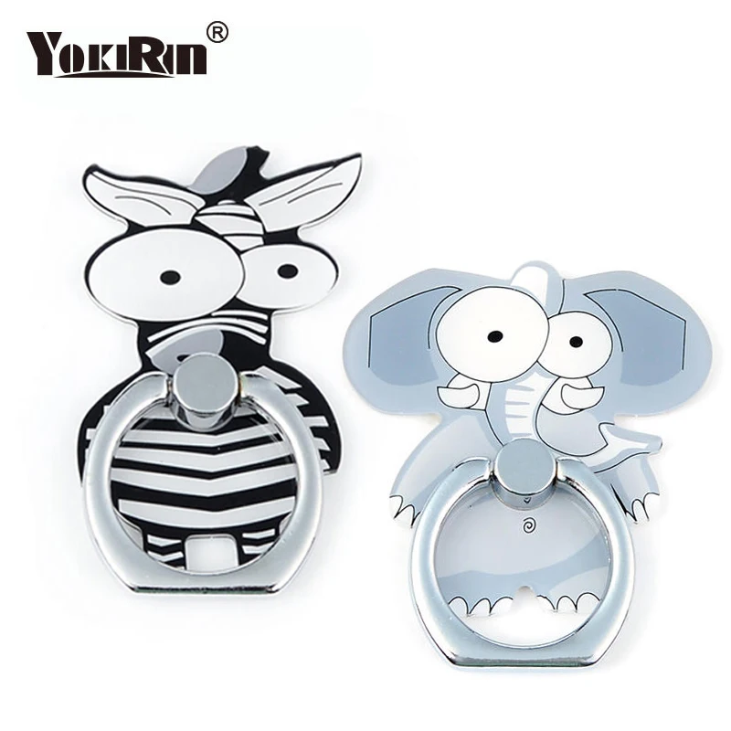 

Phone Holder Universal Ring Finger Cartoon Elephant Animal Smartphone Desk Stand Mount Mobile Bracket Grip Zebra/Elephant Shape