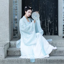 Женское китайское платье Hanfu, древний костюм сказочной принцессы, традиционная Династия Тан, элегантный танцевальный костюм, сценический костюм