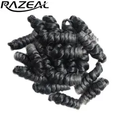 Razeal 5 шт. Kenzie волос Curl 6 "20strands/пакет вязанная косами вьющиеся крючком волос Синтетические плетение волос расширение