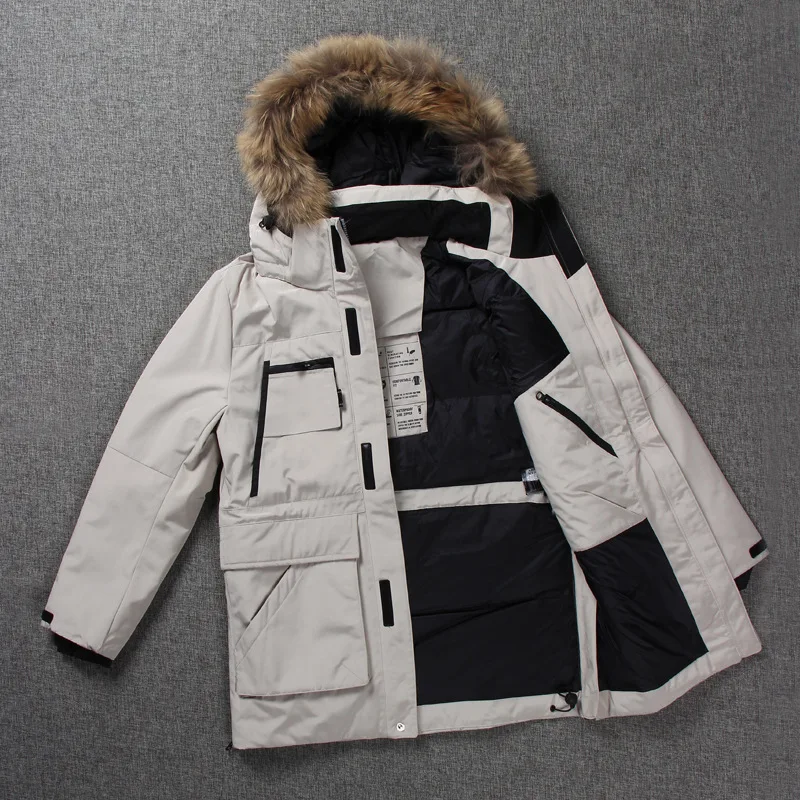 

2018 New Arrival Men Winter Jackets For Natural Fur Down Coats Thick Wellensteyn High Quality Goose Parka Casual Jacket
