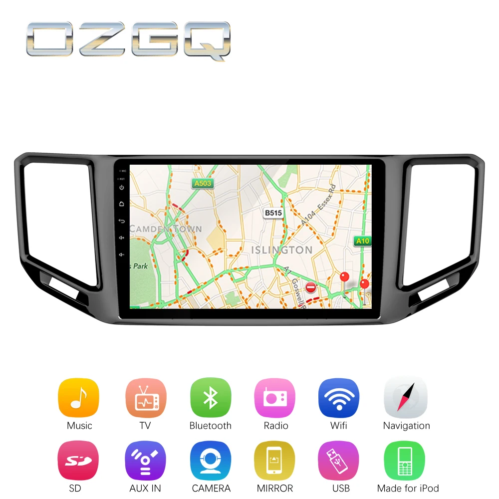 OZGQ Android 7 1 Автомобильный плеер для Volkswagen VW Teramont 2017 2018 Экран Авто GPS навигация BT