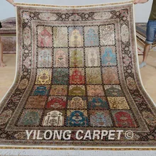 Yilong 6'x9' Кашмири четыре сезона ковры vantage ручной работы персидский садовый коврик с рисунком(0724