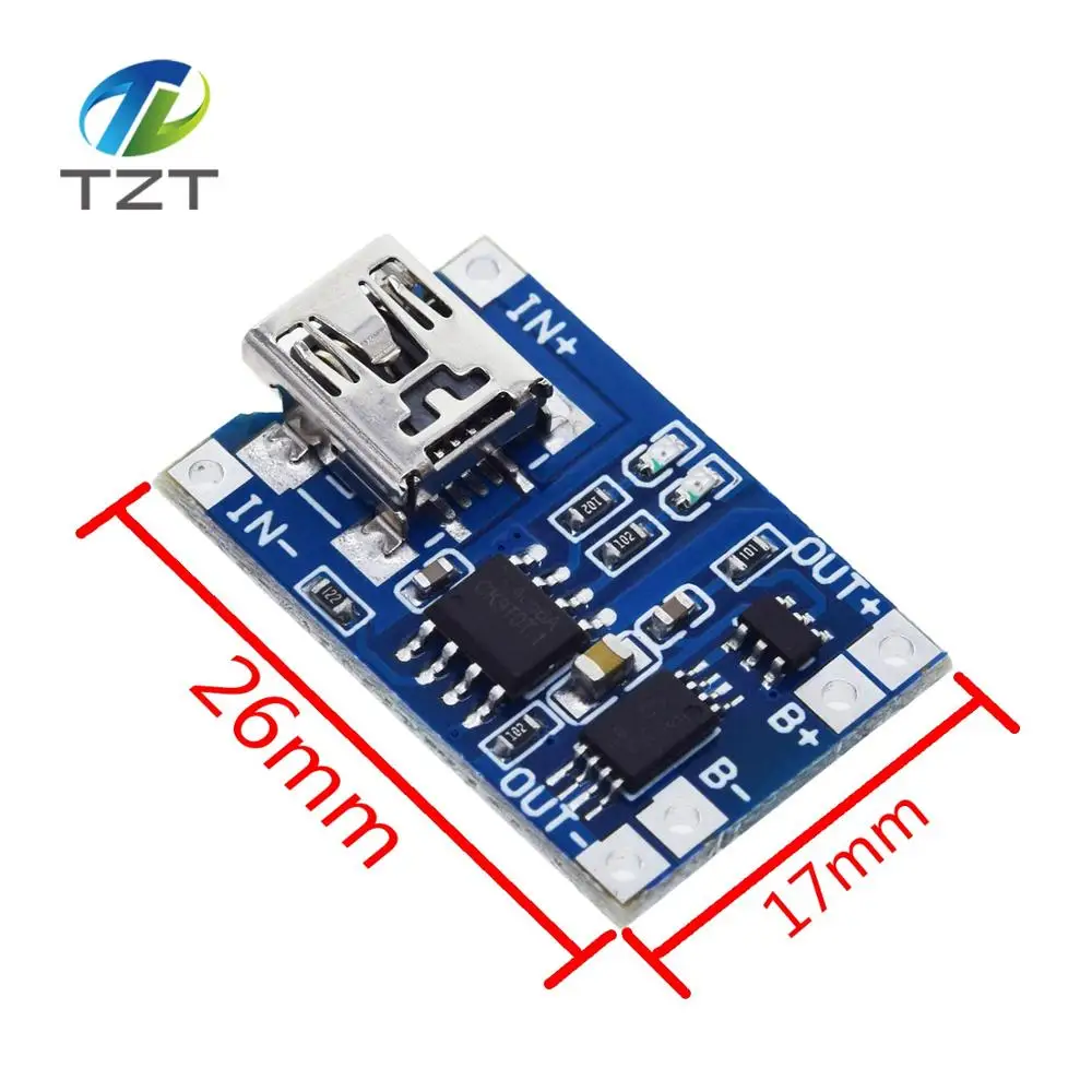 TZT тип-c/Micro USB 5V 1A 18650 TP4056 модуль зарядного устройства литиевой батареи зарядная плата с защитой двойные функции 1A li-ion - Цвет: 18650 MINI