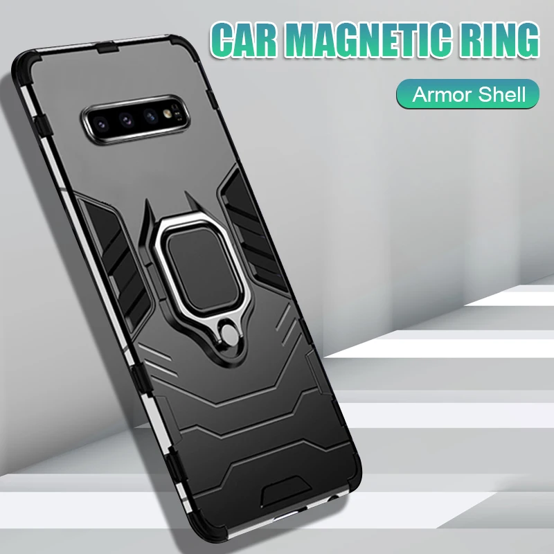 

Luxury Magnetic Soft Ring Case On The For Samsung Galaxy S10E S8 S9 Plus Note 8 9 Shockproof Case A7 2018 S10 Plus Phone Case
