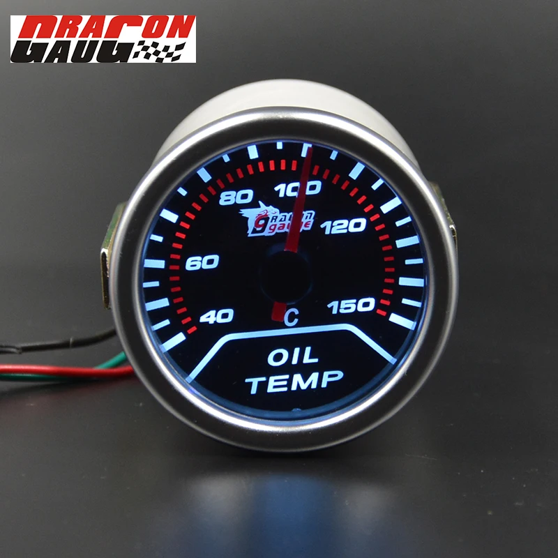 

Dragon gauge Universal 52MM car pointer oil temperature meter gauge oil temp gauge modification white backlight
