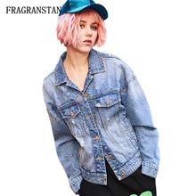 Женская джинсовая куртка с отложным воротником на весну и осень года, винтажная однобортная куртка, Женская высококачественная повседневная верхняя одежда JQ870