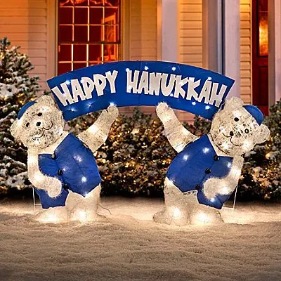  Free shipping customized text beautiful Hanukkah decoration inflatable Hanukkah bear