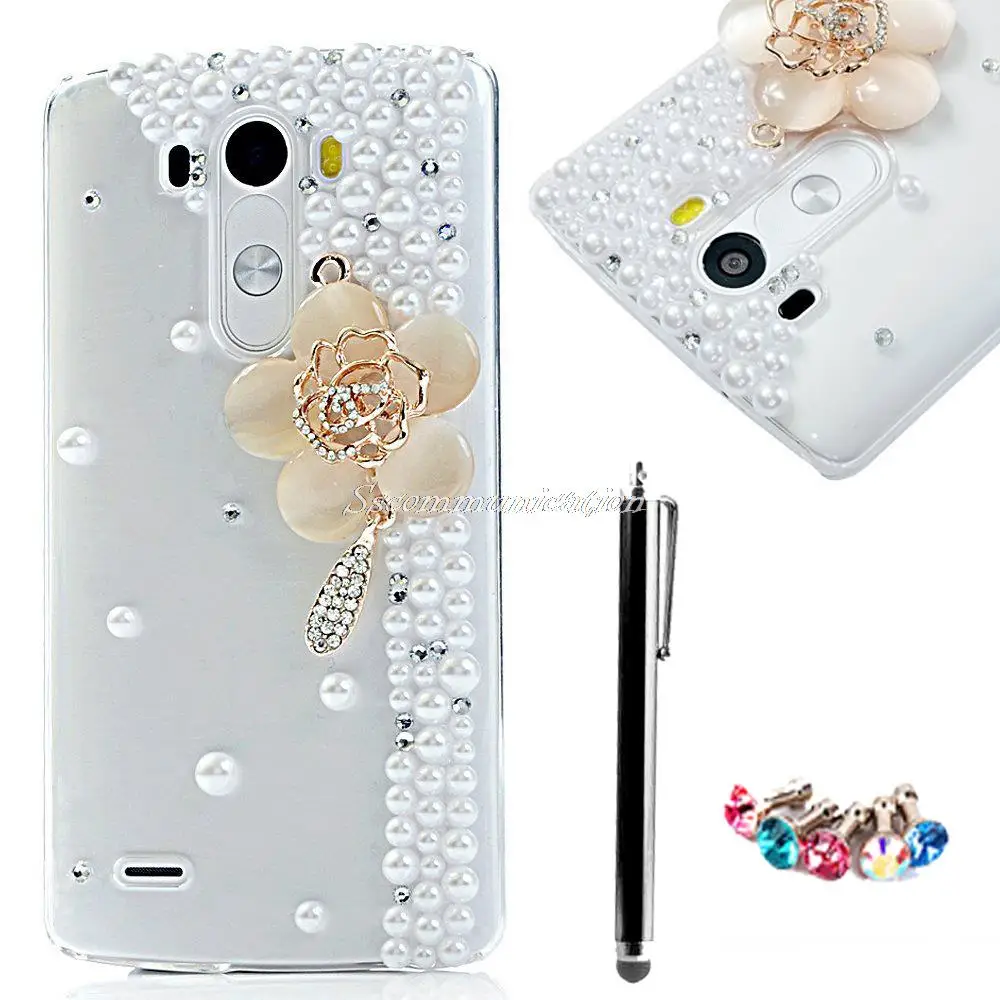 Для LG G3 блестящие блесточки горный хрусталь алмаз за цветок дизайн жёсткая