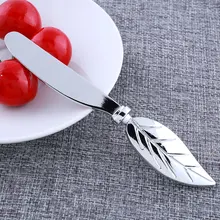 Форма листа хлеб ручка мастер масло инструмент распорка Серебряная пластина Винтаж нержавеющая сталь столовое серебро металл подарок для дома