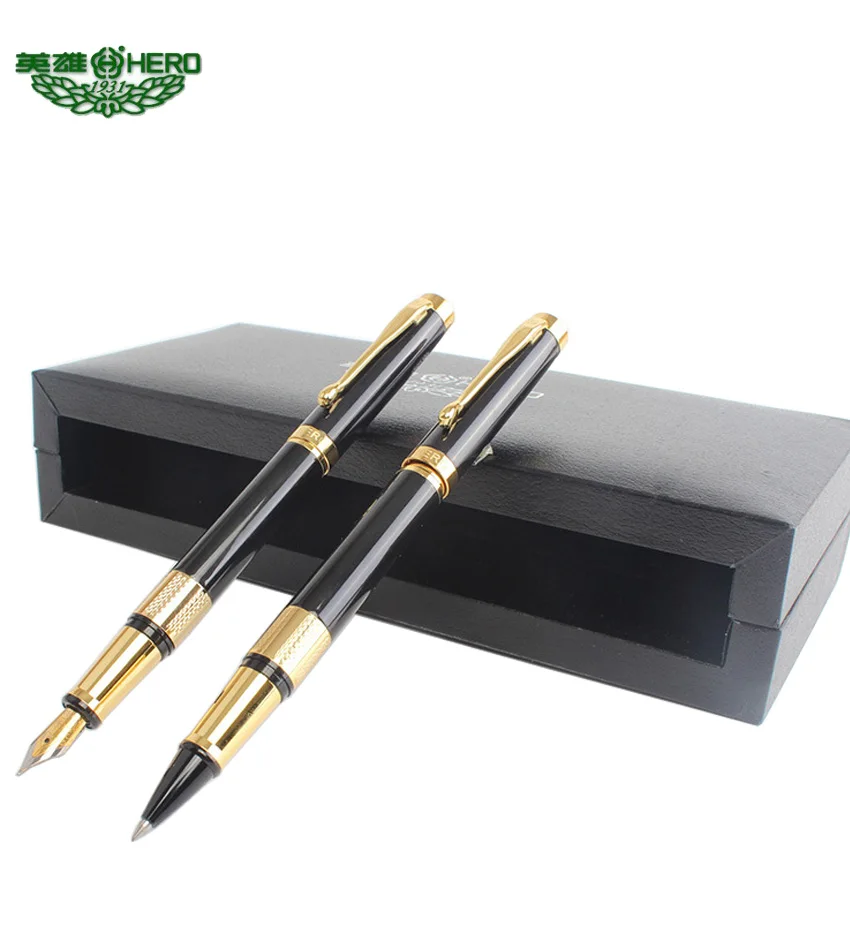 

Fountain pen Black Gold Original HERO 760 standard office and school stationery the best gift Free Shipping