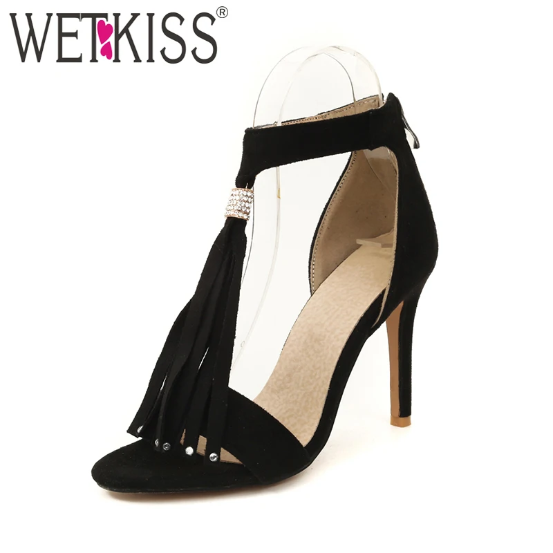 Женские босоножки с кисточками на высоком каблуке|high heel summer|sandals dresssummer women shoes |
