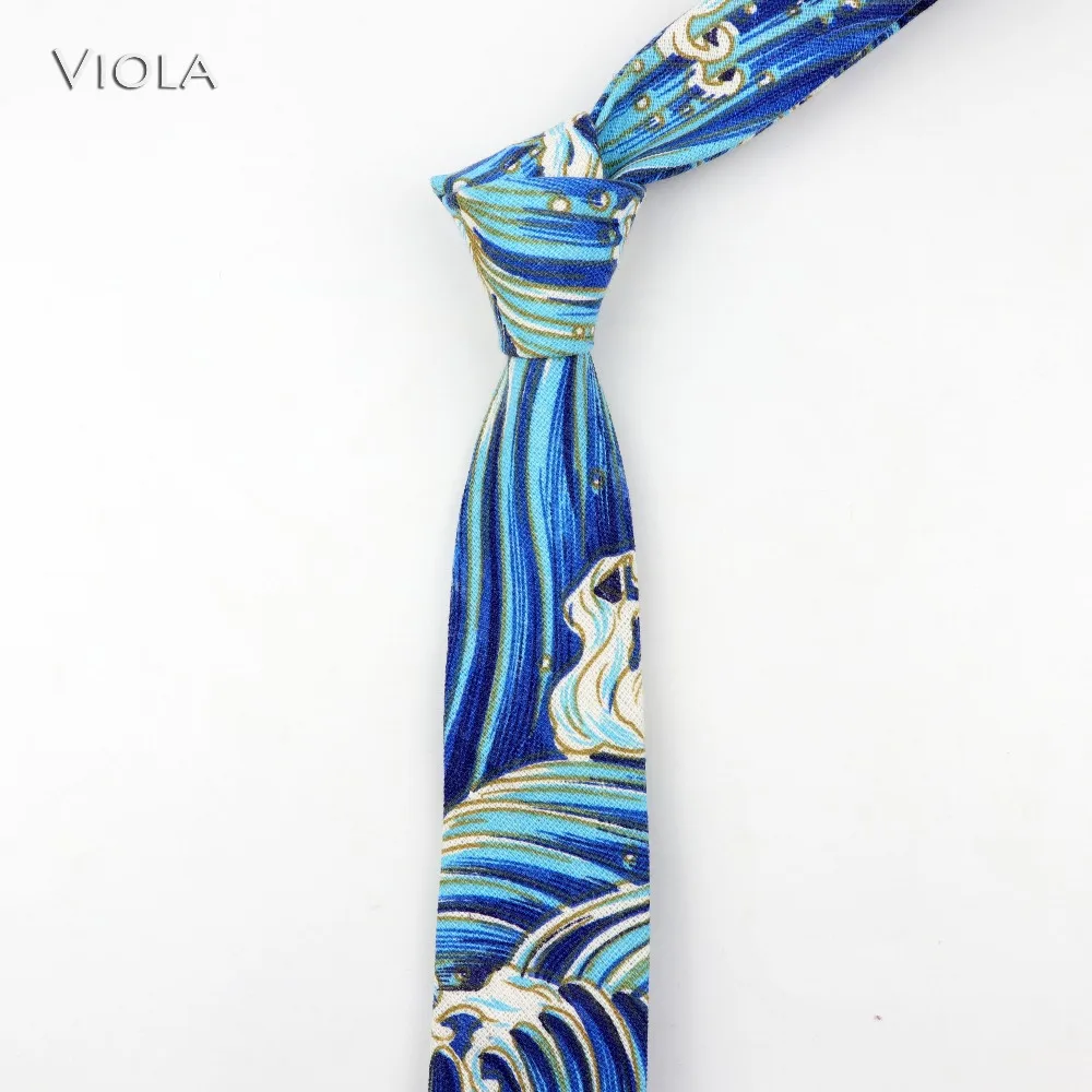 Cute Linen Cartoon Duck Cat Bear Tree 6cm Printed Funny Animal Tie Men Narrow Striped Slim NeckTie Gifts Cravat Accessories neck ties