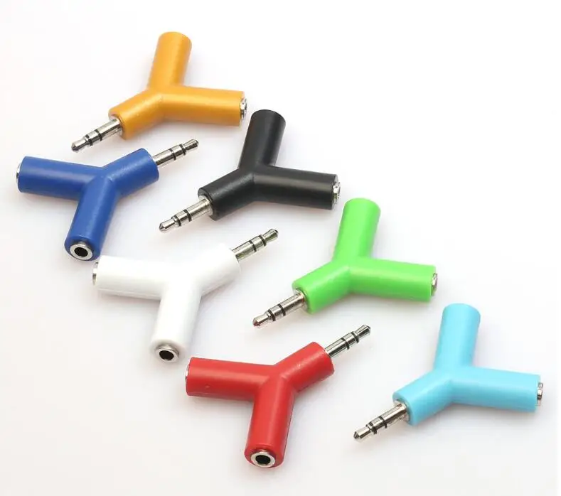 

U-shape 3.5mm Earphone Adapter Double Jack Adapter Plug Stereo Headphone Splitter for PC/MP3 Smartphone Player Audio Cables