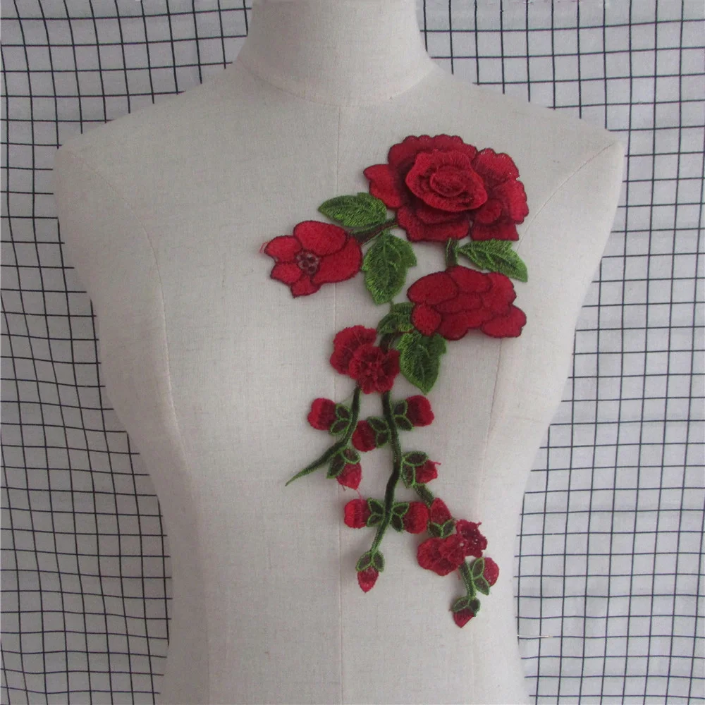 

flower Floral Embroidered Lace Fabric Dress Applique Blouse Sewing Trims DIY Neckline Collar Costume Decoration Accessories
