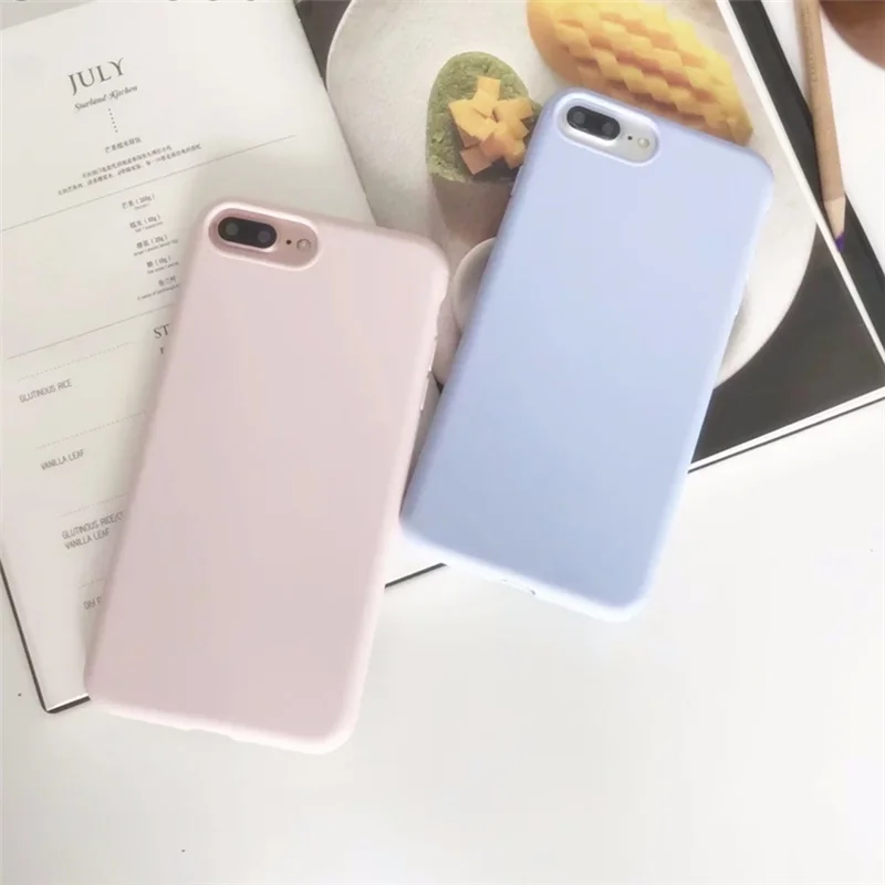 

Korean Girl Jelly Candy Soft Silicon TPU Back Cover for iphone 5 5S SE 6 6S 7 8 Plus X 10 Case Soft TPU Pure color phone cover
