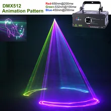 AUCD 500mW / 1W DMX RGB Animation Laser Projector Light DJ Party Nightclub Professional Wedding Show Stage Lighting F6A