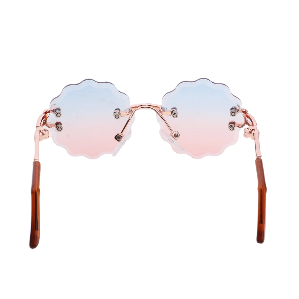 12inch Fashion Doll Clothing Accessory Metal Frame Glasses Wave Lens Sunglasses For Monster High Doll Dress-up Blue Pink Lens
