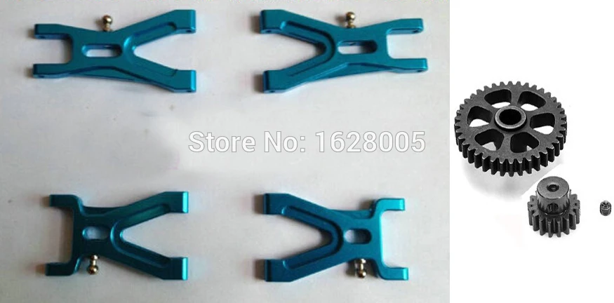 6pcs Upgrade Metal Parts Front/Rear Suspension Arm + Reduction gear/motor gear For WLtoys A959 A969 A979 K929 RC 1/18 Car Part