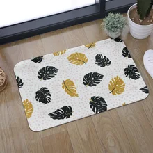 Добро пожаловать ковры коврики тропические черные золотые листья печатных детская комната коврик для ванной комнаты нескользящий Tapete