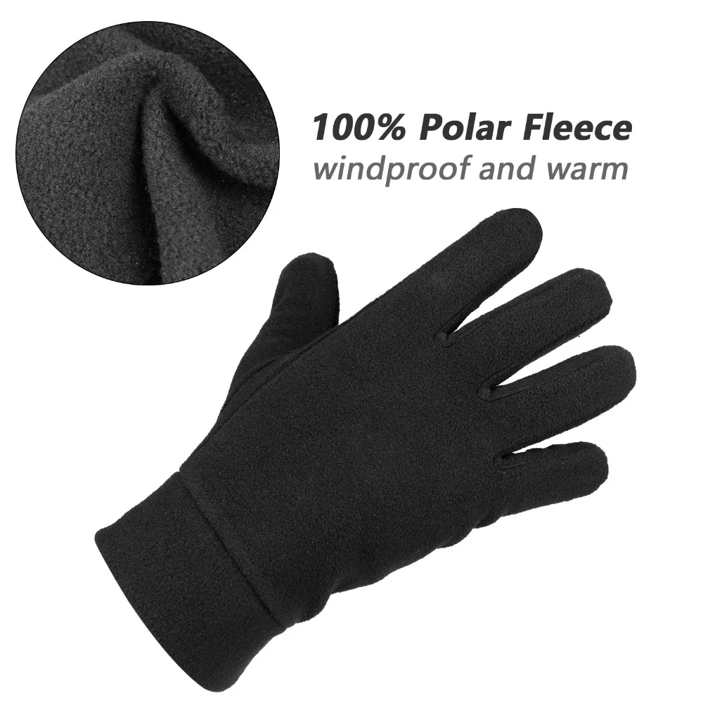 OZERO, ветрозащитные теплые перчатки, зимние перчатки с подкладкой, тепловые, из флиса, для рук, теплые, в холодную погоду, для мужчин и женщин, черные, серые