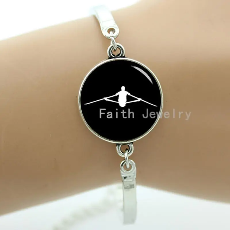 

Rowing Team bracelet Boat bangle sport Prizes jewelry for women antique silver bracelet Best game souvenir B816