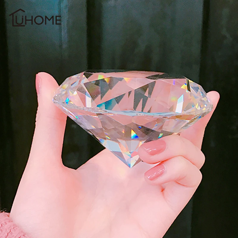 

1pc 8CM Crystal Diamond Wedding Decoration Gift Home Glass Craft Decoration Desktop Car Ornament Christmas Gift Photo Props