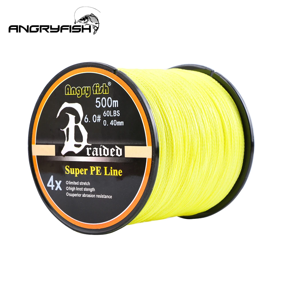 Angryfish حار جديد 500 m 4 السواحل مزين خيط صنارة الصيد 8 ألوان سوبر PE خط قوة قوية