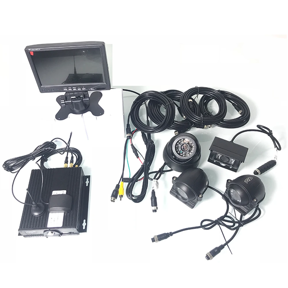  Mobile computer HD remote viewing SD card storage record 4G GPS truck monitoring kit boat / school 