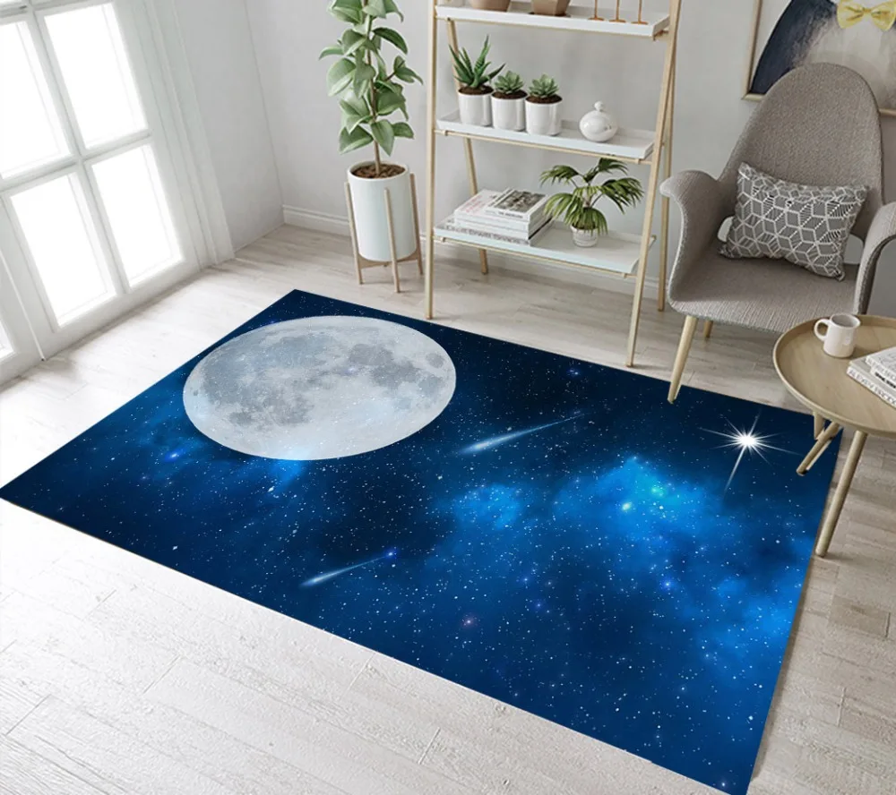 Космические звездное небо Луна ковры и ковры для детей Детская домашняя гостиная большая мягкая спальня прихожая WC Кухня Дверь коврики для ванной