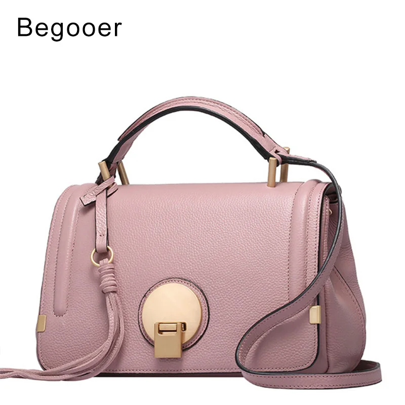 

BEGOOER New Women Handbag Genuine Leather Female Shoulder Bag Famous Brand Design Women Bags Fashion Crossbody Bag For Women