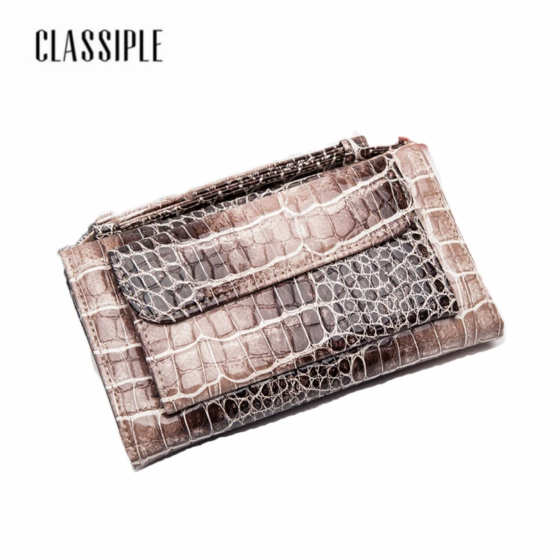 

Genuine Leather Women Purse Fashion Females Zipper Long Serpentine Zipper Design Cell Phone Card Holder Girls Wallet Long Ladies