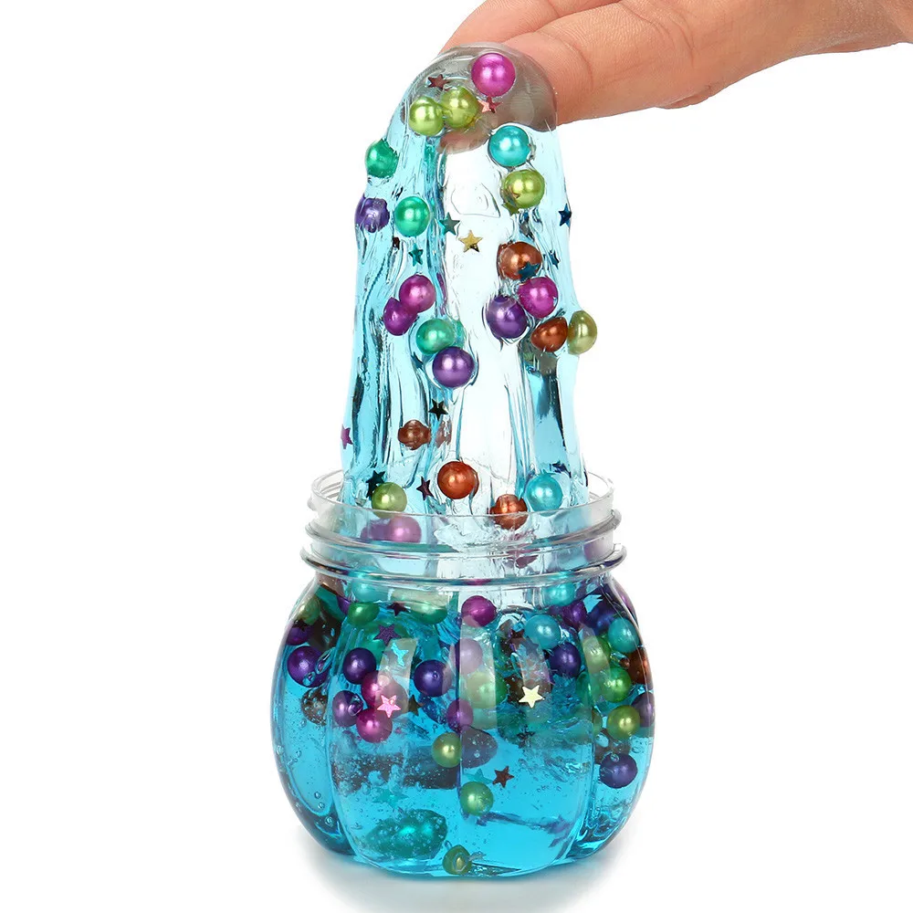 

2018 Kids toy Rainbow Colorful DIY Styrofoam Decorative Slime Beads DIY Craft For children Crunchy Slime toys dropshipping