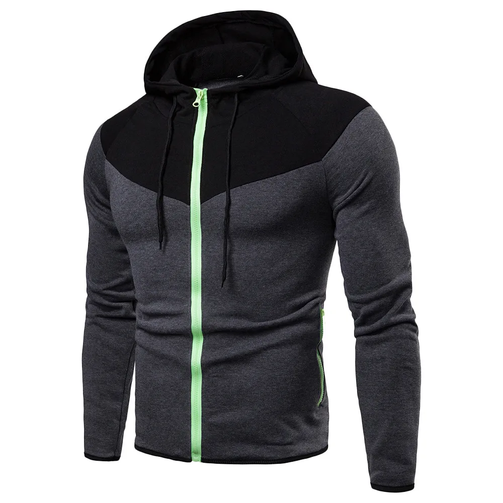 Hot Sale Autumn Winter Patchwork Zipper Sweatshirt 2018