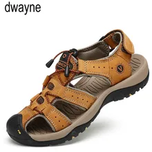 Новая мужская обувь мужские сандалии из натуральной кожи Летняя мужская обувь пляжные сандалии мужские модные уличные повседневные кроссовки yuj8
