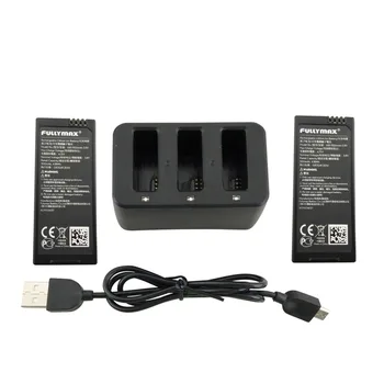 

2PCS 3.8V 1100mah lithium battery with 3 in 1 charger for TELLO four-axis aircraft spare parts remote drone