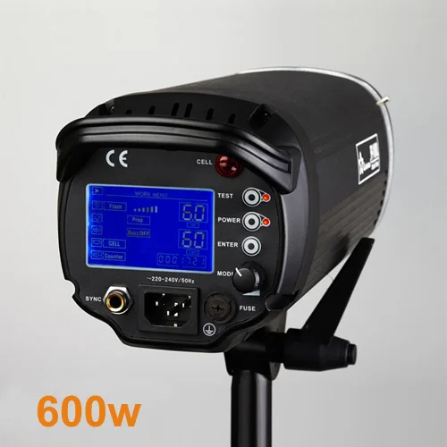 

New Pro LCD Studio Strobe Monolight FF-600L 600w Bowens Mount studio flash light PSLF8A fast shipping