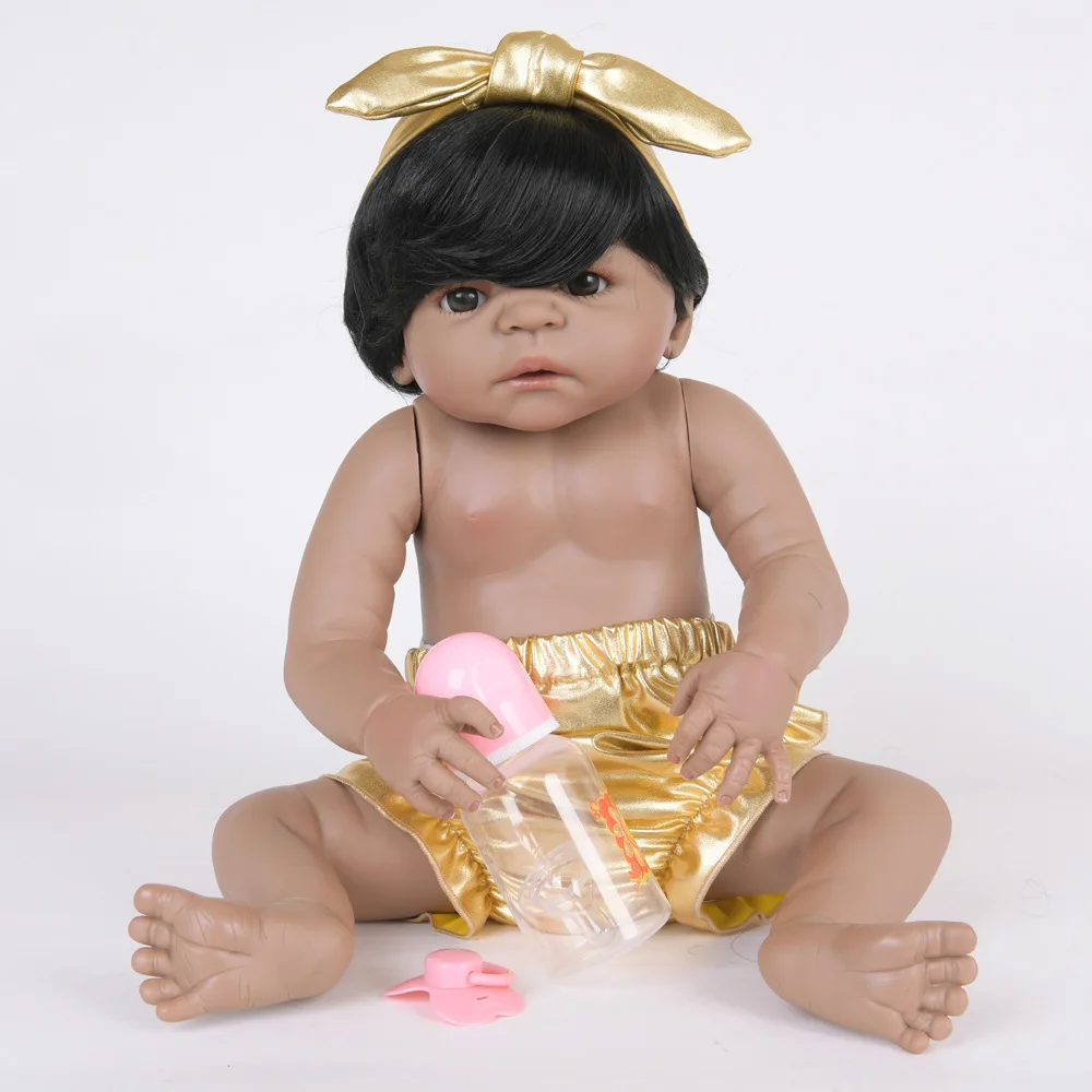 

22 inch Soft Full Silicone Reborn Baby Lovely Newborn Dolls for Kids Girl Toy Christmas Birthday Xmas New Year Gift