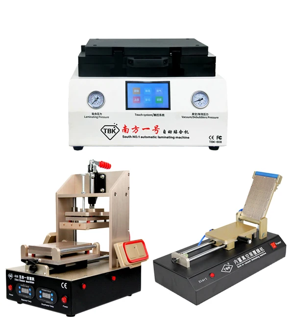 

TBK-808 Automatic Bubble Removing Machine OCA Vacuum Laminating Machine+5 in 1 frame separator machine+OCA film machine