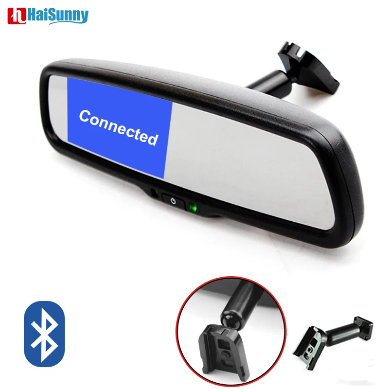 

HaiSunny Special Bracket 4.3 Inch Car Rear View Mirror Bracket Monitor Bluetooth Kit For VW Audi Kia Hyundai With 2 Video Input